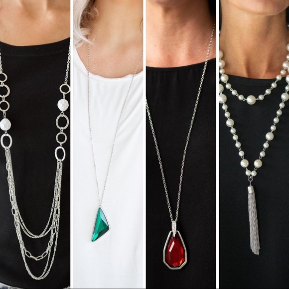 Set of 4 necklace & earring combos.